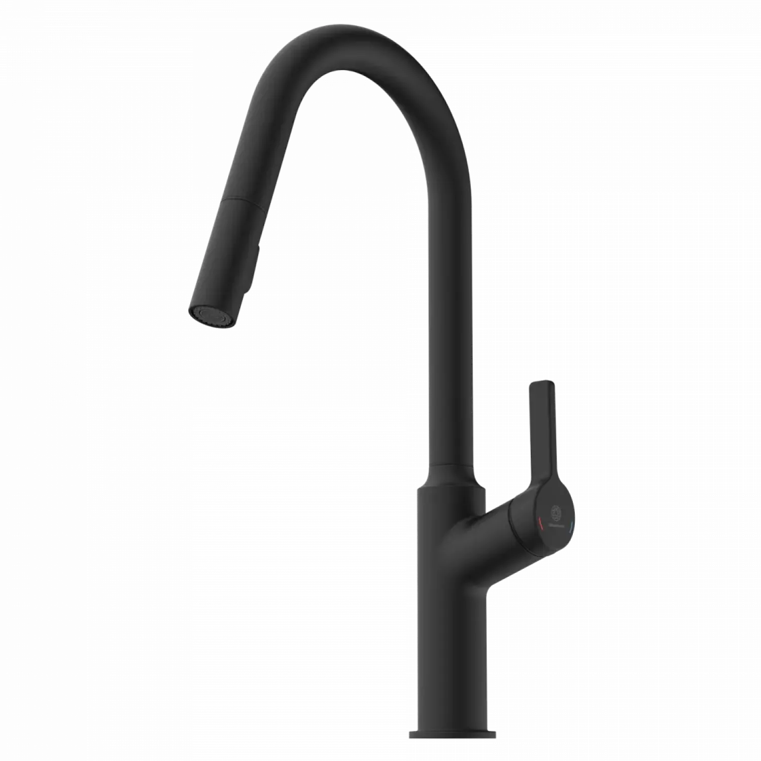 New Kitchen Faucet with Curved Spout in Matte Black Single Hole