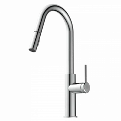 Sale Kitchen Faucet with Curved Pull-Down Spout in Chrome Single Hole