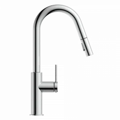 Sale Kitchen Faucet with Curved Pull-Down Spout in Chrome Single Hole