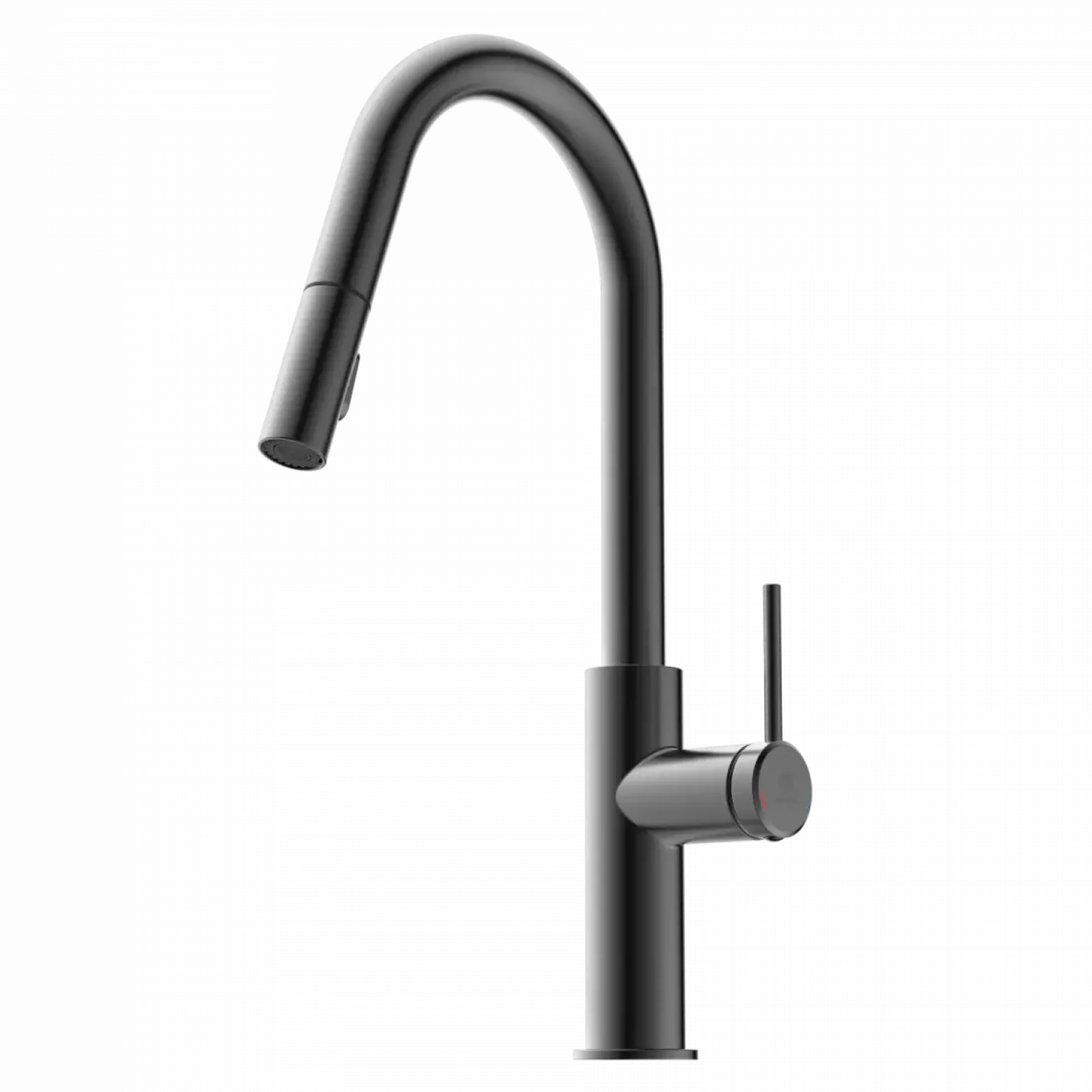 Clearance Kitchen Faucet with Curved Pull-Down Spout in Matte Graphite Single Hole