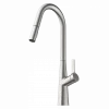 Discount Kitchen Faucet with Curved Spout Pull-Down Sprayer in Brushed Nickel Single Hole
