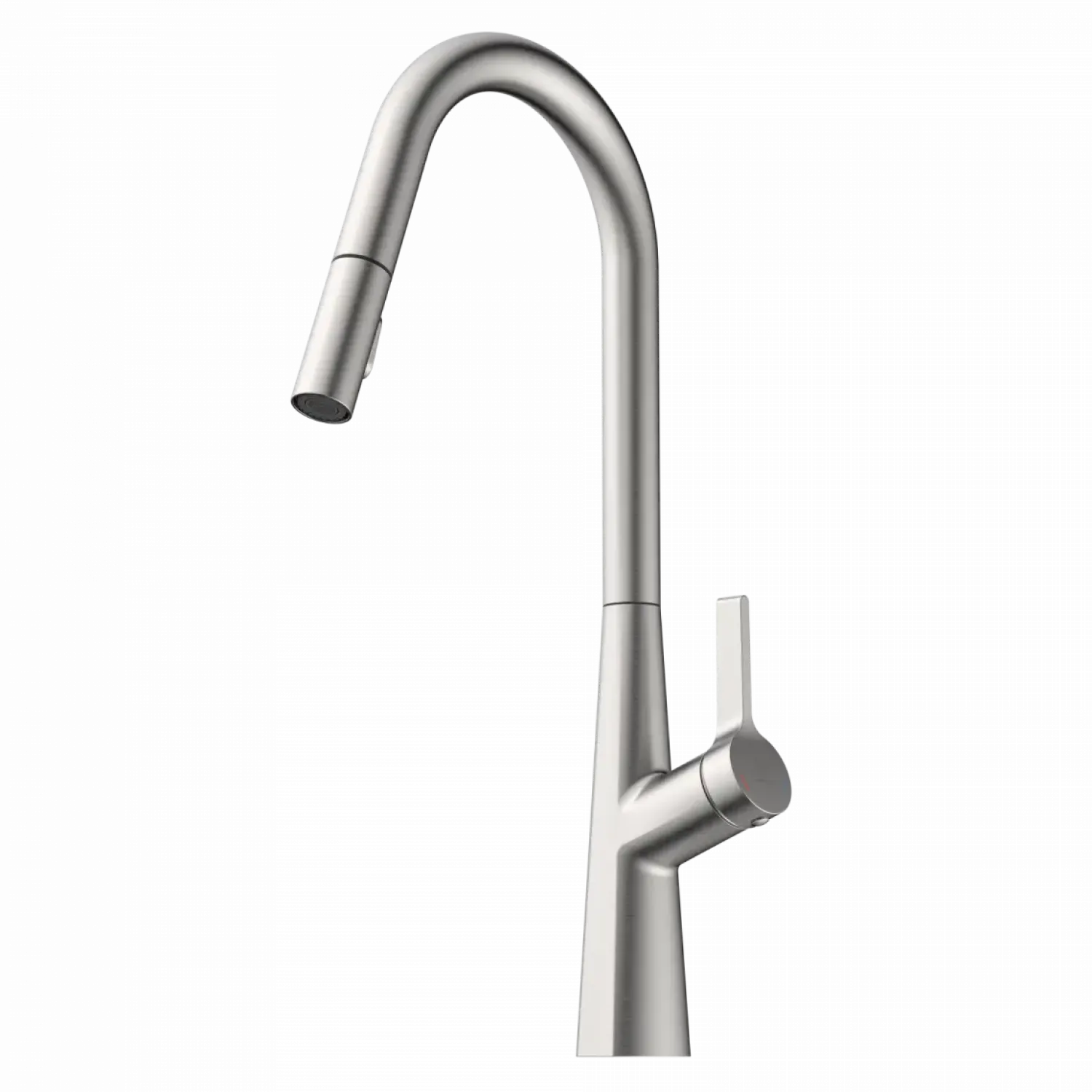 Discount Kitchen Faucet with Curved Spout Pull-Down Sprayer in Brushed Nickel Single Hole