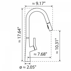 Discount Kitchen Faucet with Curved Spout Pull-Down Sprayer in Brushed Nickel Single Hole