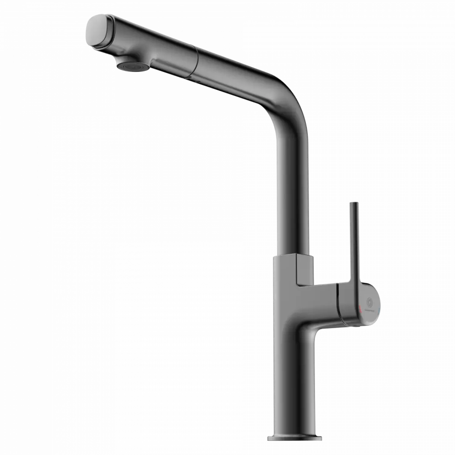 Outlet Kitchen Faucet with Straight Pull-Out Spout in Matte Graphite Single Hole