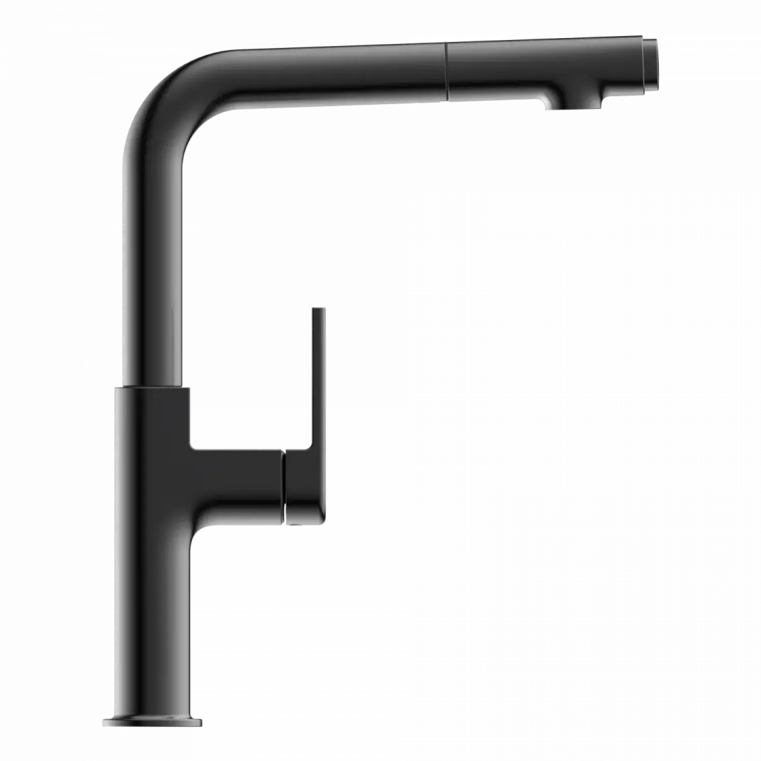Outlet Kitchen Faucet with Straight Pull-Out Spout in Matte Graphite Single Hole