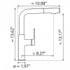 Discount Kitchen Faucet with Straight Pull-Out Spout in Matte Black Single Hole