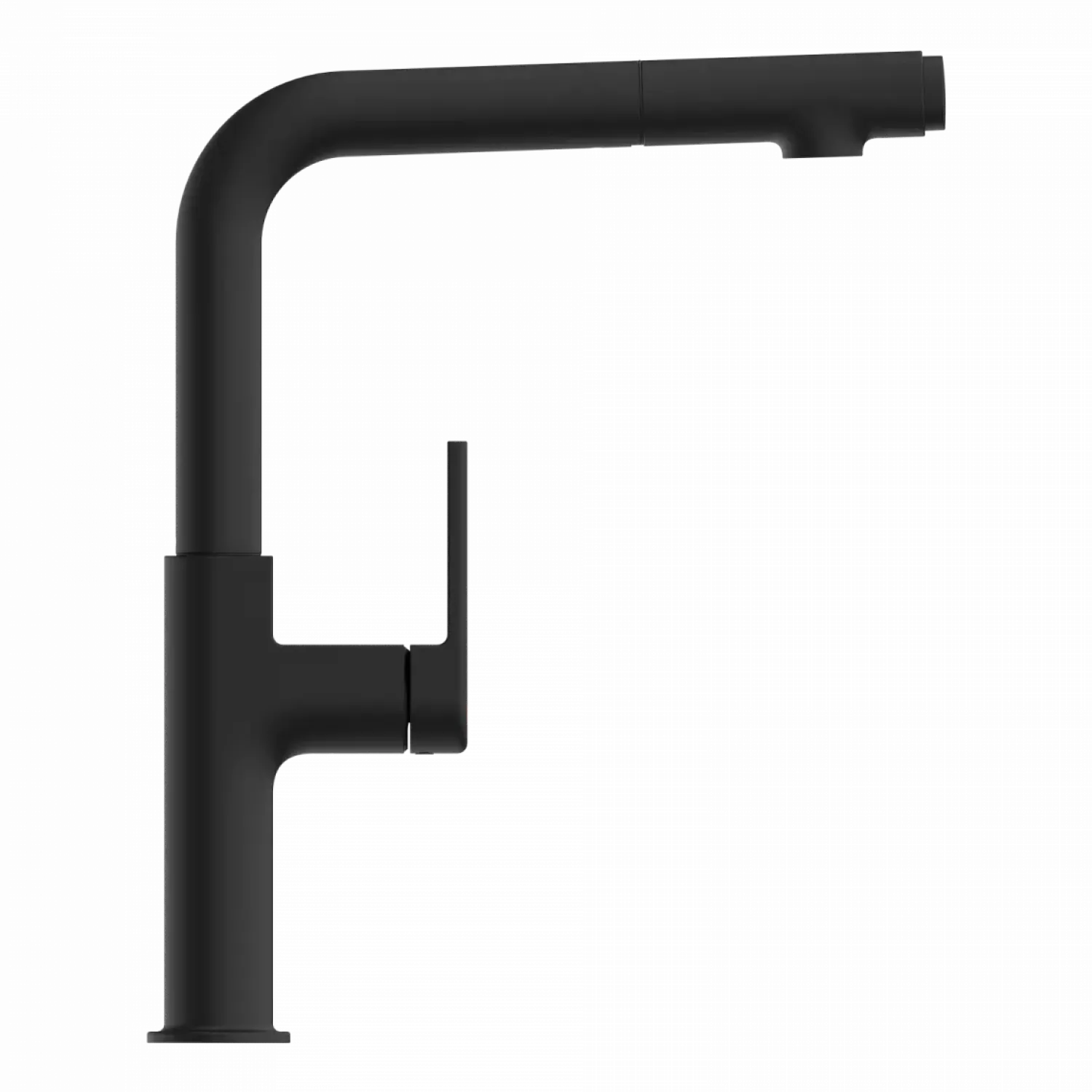Discount Kitchen Faucet with Straight Pull-Out Spout in Matte Black Single Hole