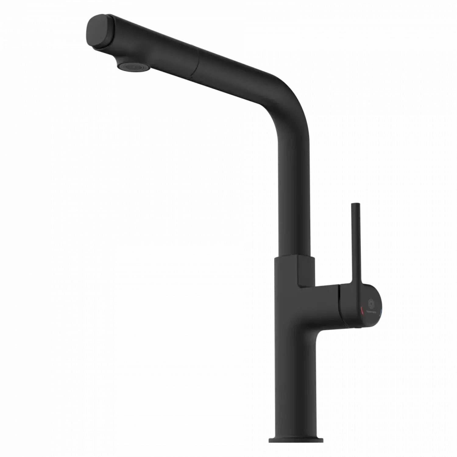 Discount Kitchen Faucet with Straight Pull-Out Spout in Matte Black Single Hole