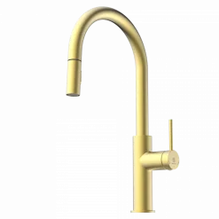 Sale Kitchen Faucet with Arch Pull-Down Spout in Brushed Gold Single Hole