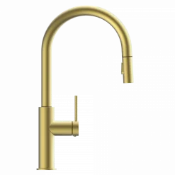 Sale Kitchen Faucet with Arch Pull-Down Spout in Brushed Gold Single Hole