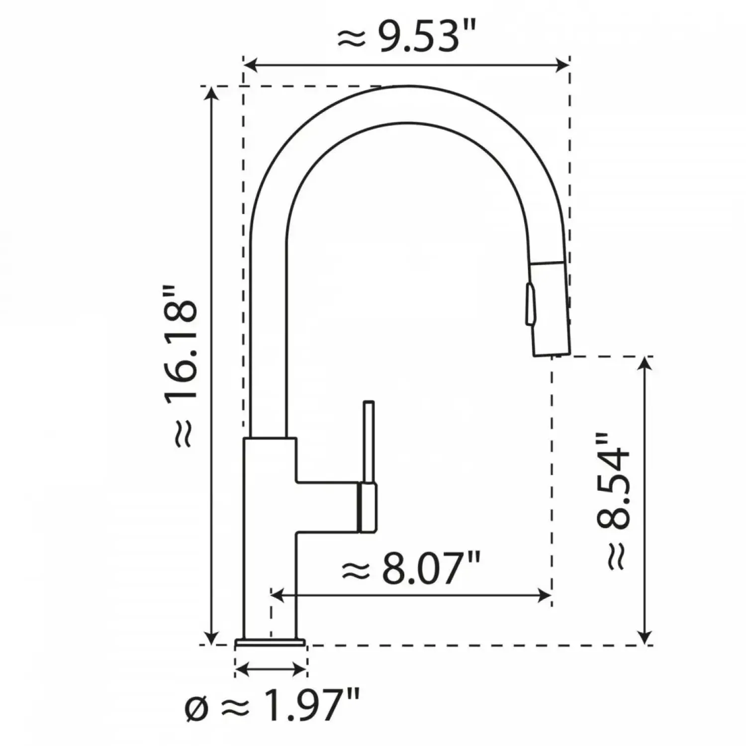 Kitchen Faucet with Arch Pull-Down Spout in Matte Graphite Single Hole