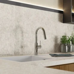 Hot Pull-Down Kitchen Prep Faucet in Chrome Single Hole|Bar Faucets