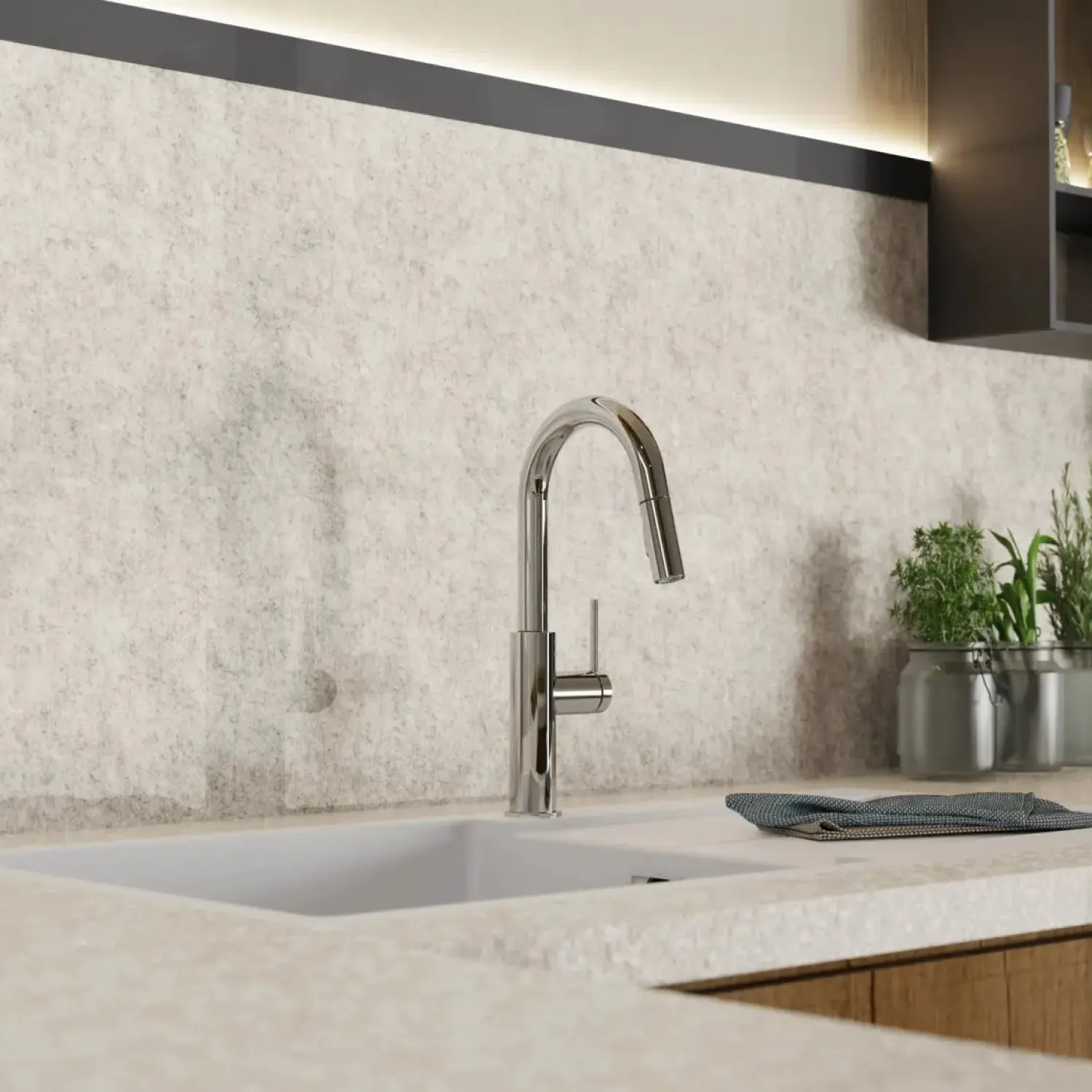 Hot Pull-Down Kitchen Prep Faucet in Chrome Single Hole|Bar Faucets