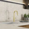 Discount Pull-Down Kitchen Prep Faucet in Brushed Gold Single Hole|Bar Faucets