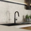 Hot Pull-Down Kitchen Prep Faucet in Matte Black Single Hole|Bar Faucets