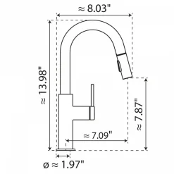 Hot Pull-Down Kitchen Prep Faucet in Matte Black Single Hole|Bar Faucets