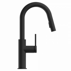 Hot Pull-Down Kitchen Prep Faucet in Matte Black Single Hole|Bar Faucets