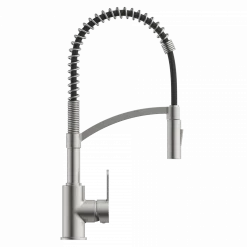 Hot Single Hole Pull Down Kitchen Faucet in Brushed Nickel Single Hole