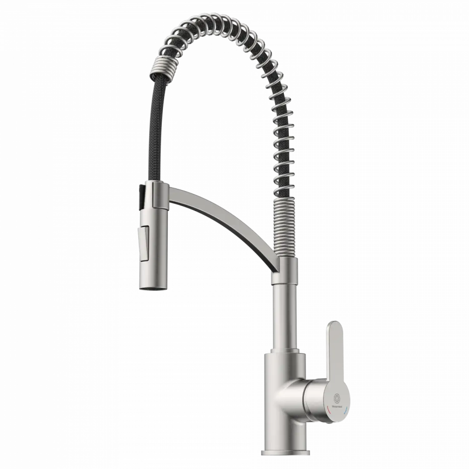 Hot Single Hole Pull Down Kitchen Faucet in Brushed Nickel Single Hole