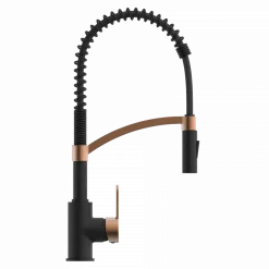Outlet Single Hole Pull Down Kitchen Faucet | Matte Black & Rose Gold Single Hole