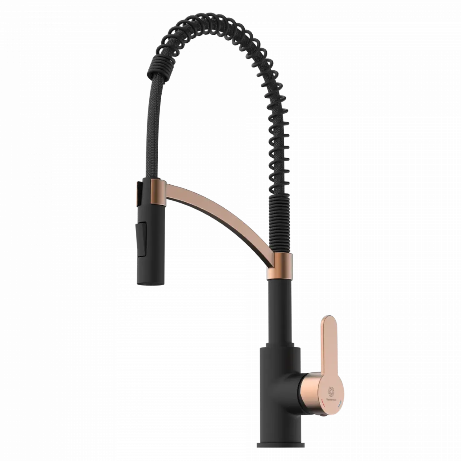 Outlet Single Hole Pull Down Kitchen Faucet | Matte Black & Rose Gold Single Hole