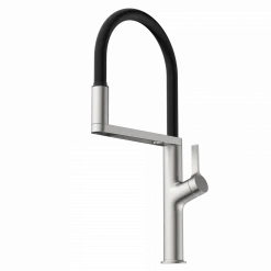 Single Hole Pull Down Kitchen Faucet in Brushed Nickel Single Hole