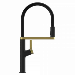 Outlet Single Hole Pull Down Kitchen Faucet | Matte Black & Brushed Gold Single Hole