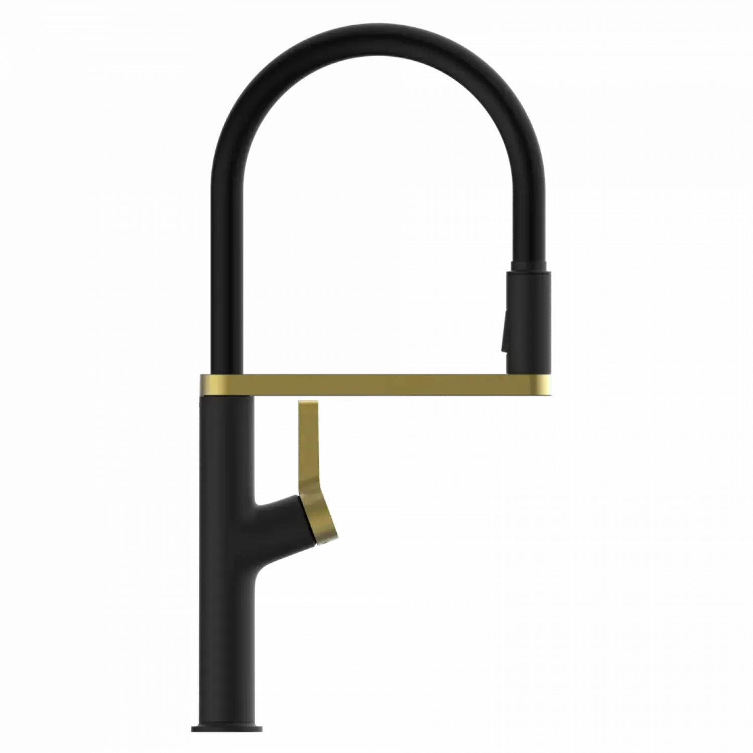 Outlet Single Hole Pull Down Kitchen Faucet | Matte Black & Brushed Gold Single Hole