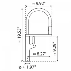 Outlet Single Hole Pull Down Kitchen Faucet | Matte Black & Brushed Gold Single Hole