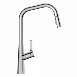 Outlet Single Hole Pull Down Kitchen Faucet in Chrome Single Hole