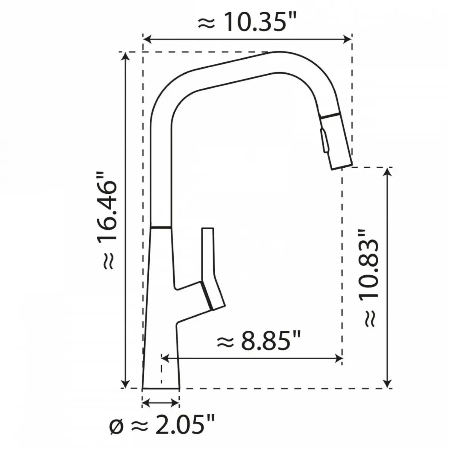 Hot Single Hole Pull Down Kitchen Faucet in Matte Graphite Single Hole