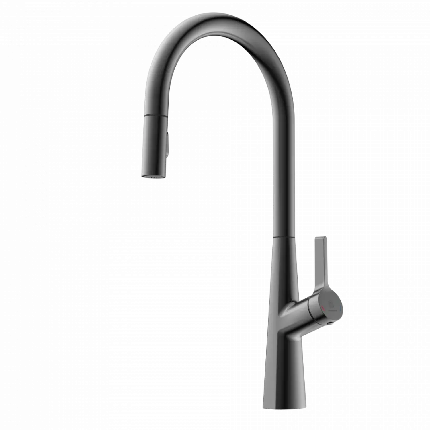 Single Hole Pull Down Kitchen Faucet in Matte Graphite Single Hole