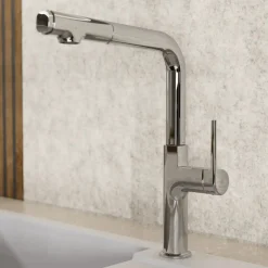 Best Single Hole Straight Spout Kitchen Faucet in Chrome Single Hole