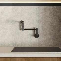 Hot Wall Mounted Pot Filler | Matte Graphite Single Hole