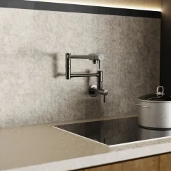 Hot Wall Mounted Pot Filler | Matte Graphite Single Hole