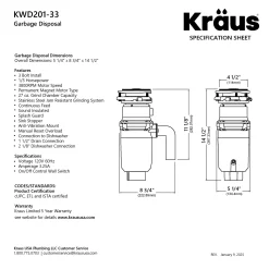 Discount WasteGuard 1/3 HP Continuous Feed Garbage Disposal with Ultra-Quiet Motor Garbage Disposals & Parts