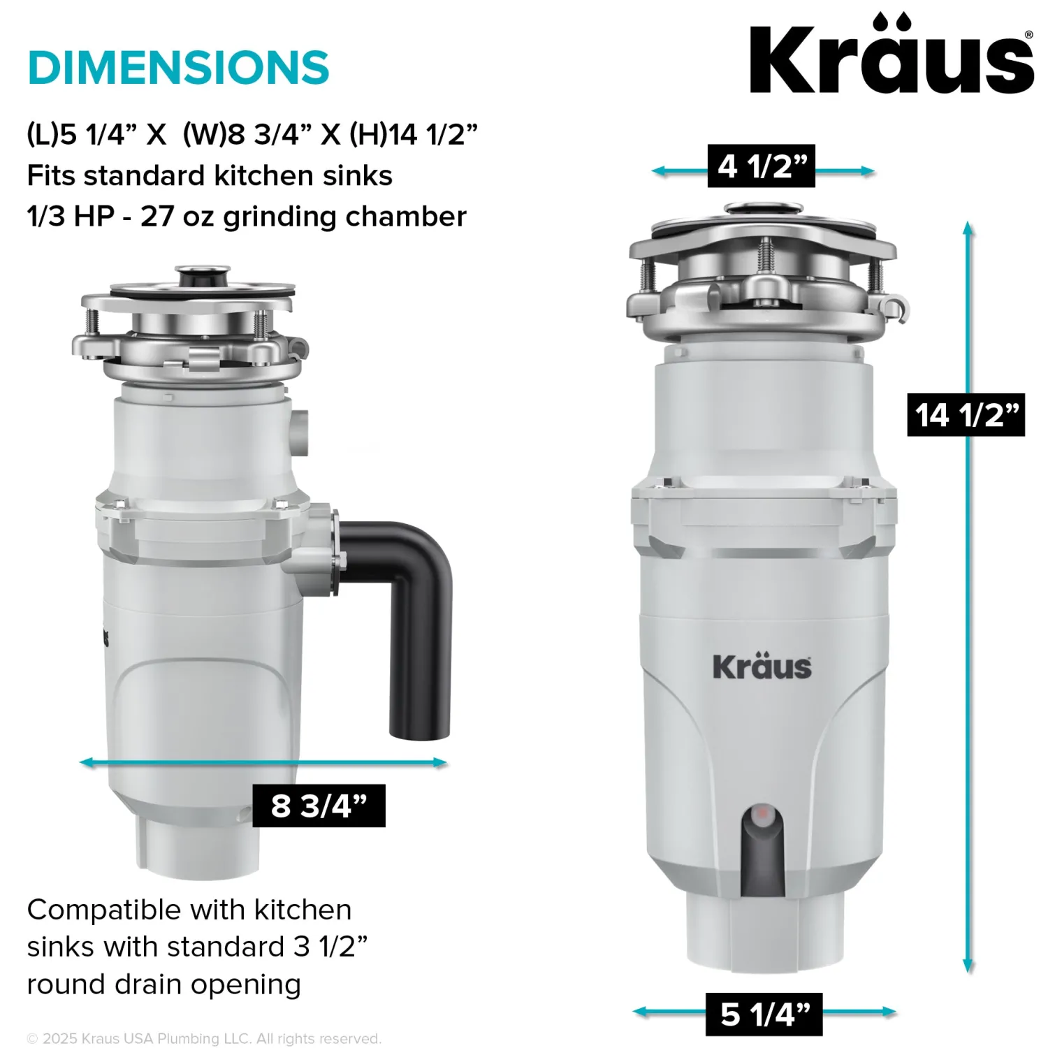 Discount WasteGuard 1/3 HP Continuous Feed Garbage Disposal with Ultra-Quiet Motor Garbage Disposals & Parts