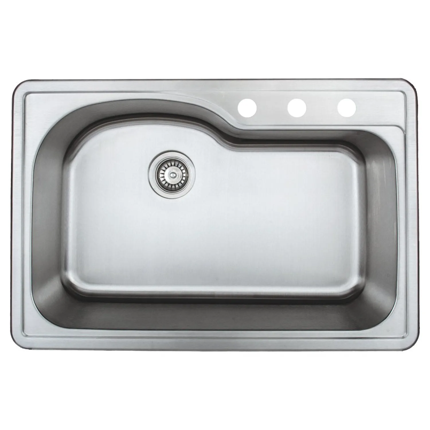 Clearance 33" 18-Gauge Drop-in Single Bowl Stainless Steel Sink Drop-In / Top Mount Sinks|Stainless Steel Sinks