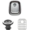 Sale 15" 18-Gauge Single Bowl Undermount Stainless Steel Bar Sink with Grid Rack and Strainer Bar / Prep Sinks