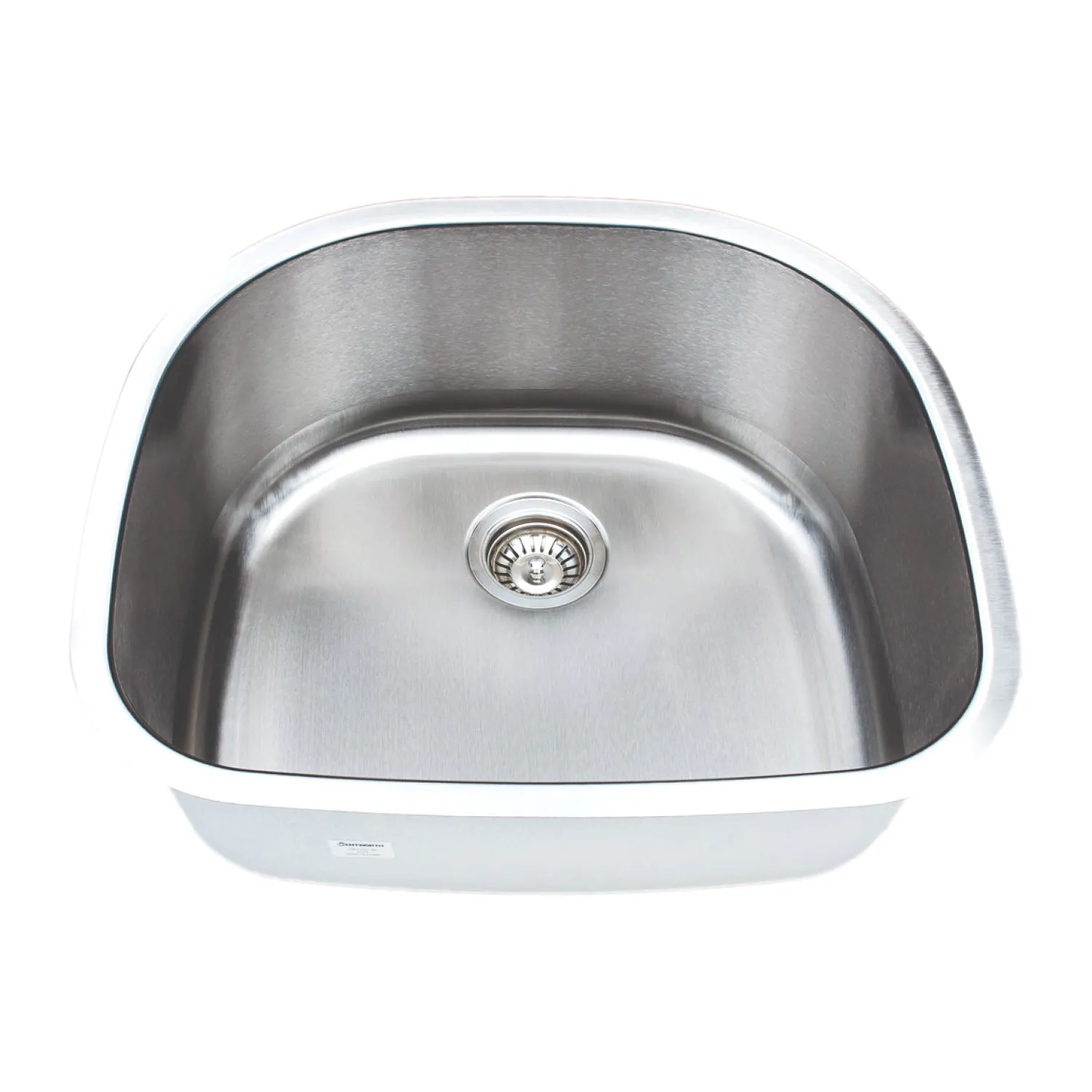 Hot 24" 18-Gauge Undermount D-shaped Single Bowl Stainless Steel Kitchen Sink with Grid Rack and Basket Strainer Stainless Steel Sinks|Single Bowl Sinks