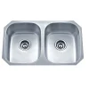 Hot 30" 18-Gauge Undermount 50/50 Double Bowl Stainless Steel Kitchen Sink Stainless Steel Sinks|Double Bowl Sinks