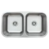 Sale 33" 16-Gauge Undermount 50/50 Double Bowl Stainless Steel Kitchen Sink Stainless Steel Sinks|Double Bowl Sinks