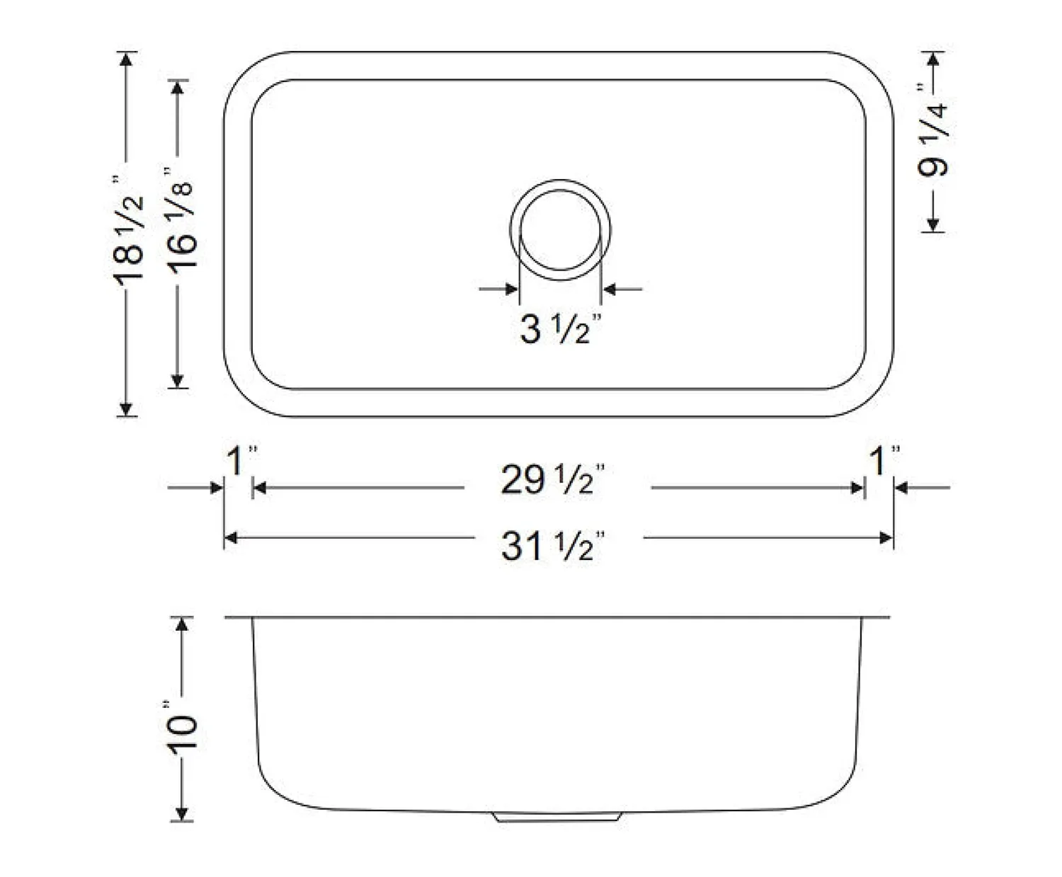 Sale 32" 16-Gauge Undermount Single Bowl Stainless Steel Kitchen Sink Only Stainless Steel Sinks|Single Bowl Sinks