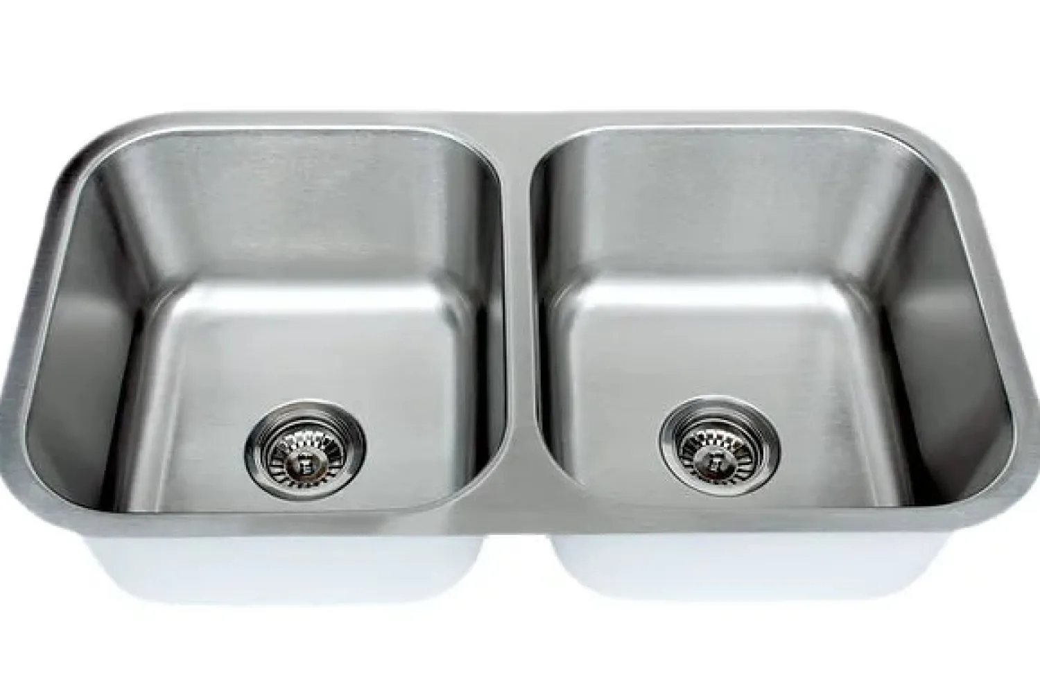 Online 33" 18-Gauge Undermount 50/50 Double Bowl Stainless Steel Kitchen Sink Stainless Steel Sinks|Double Bowl Sinks
