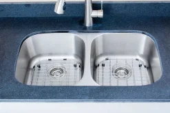 Outlet 30" 18-Gauge Undermount 50/50 Double Bowl Stainless Steel Kitchen Sink with Grid Rack and Strainer Stainless Steel Sinks|Double Bowl Sinks