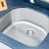 Hot 24" 16-Gauge Undermount D-shaped Single Bowl Stainless Steel Kitchen Sink Stainless Steel Sinks|Single Bowl Sinks