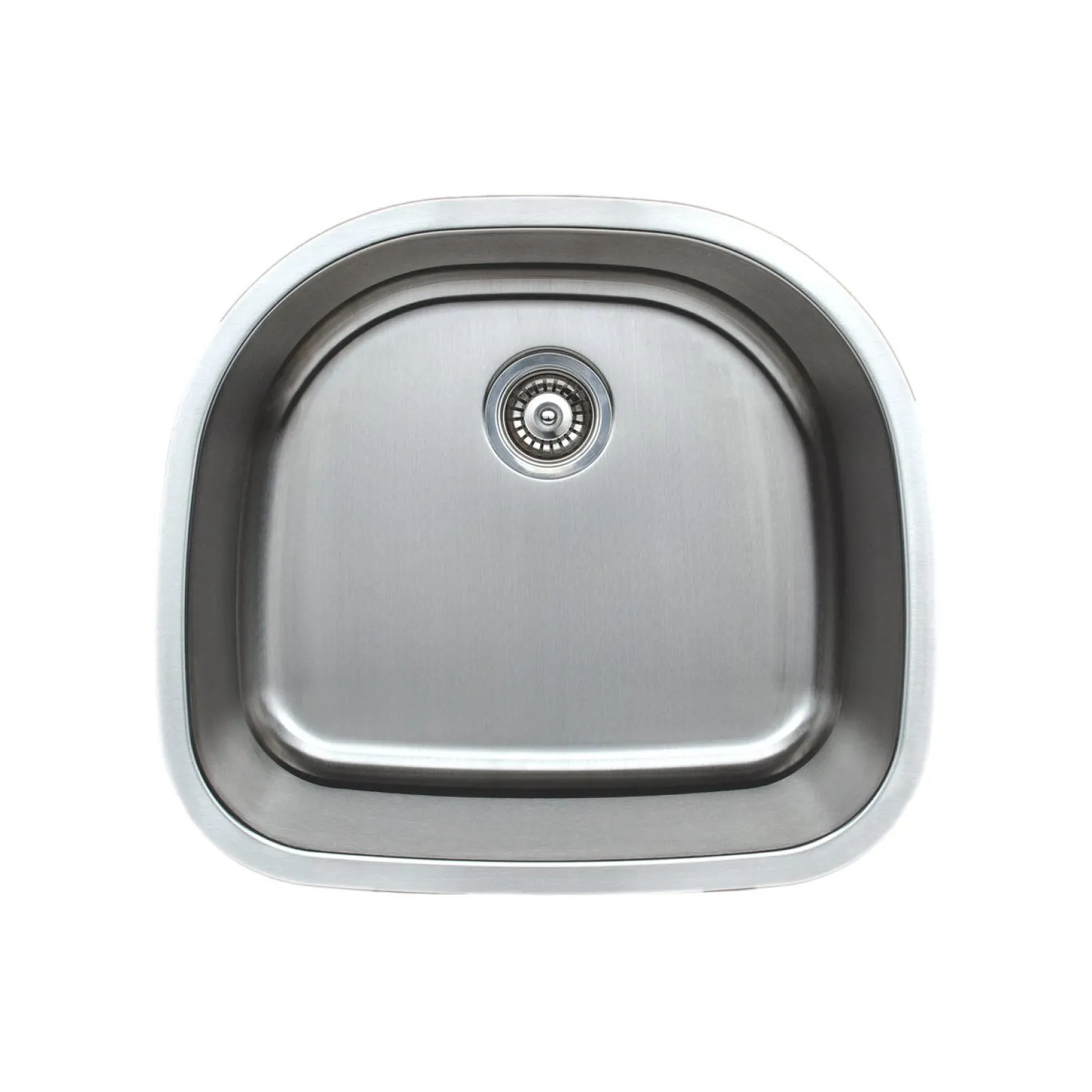 Hot 24" 16-Gauge Undermount D-shaped Single Bowl Stainless Steel Kitchen Sink Stainless Steel Sinks|Single Bowl Sinks