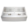 Handcrafted 33" Arched Apron Front Farmhouse Equal Double Bowl Stainless Steel Kitchen Sink Stainless Steel Sinks|Double Bowl Sinks