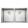 New Handcrafted 33" 16-Gauge Undermount 50-50 Double Bowl Stainless Steel Kitchen Sink Stainless Steel Sinks|Double Bowl Sinks