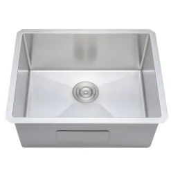 Clearance Handcrafted 23" 16-Gauge Undermount Single Bowl Stainless Steel Kitchen Sink with Grid Rack and Basket Strainer Stainless Steel Sinks|Single Bowl Sinks